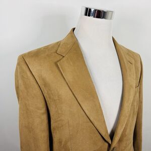 Chaps 40S Sport Coat Beige Sueded Polyester Two Button Lined Vented